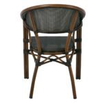 VEGERA Πολυθρόνα Dining Αλουμίνιο Βαφή Καρυδί Textilene Μαύρο, Στοιβαζόμενη 57x58x83cm - Image 10