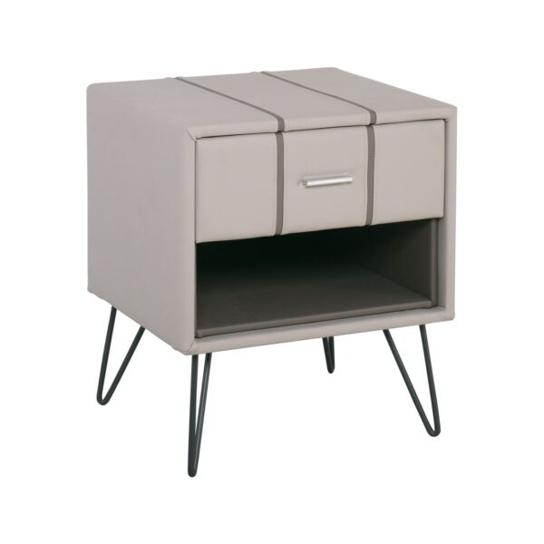 RIALTO Κομοδίνο Pu Μπεζ 48x41x56cm - Image 5