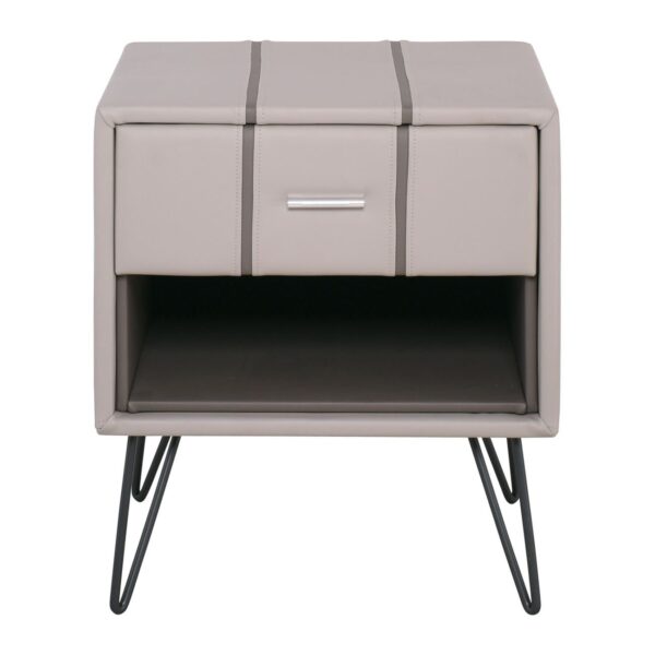 RIALTO Κομοδίνο Pu Μπεζ 48x41x56cm - Image 6