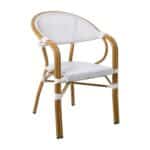 VEGERA Πολυθρόνα Dining Αλουμίνιο Βαφή Φυσικό Textilene Εκρού, Στοιβαζόμενη 57x58x83cm - Image 8