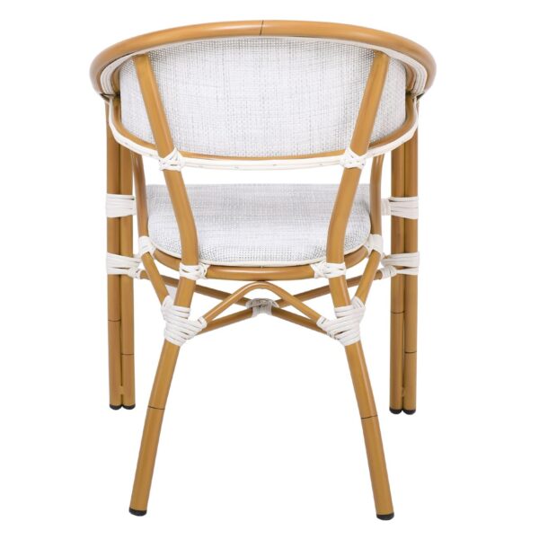 VEGERA Πολυθρόνα Dining Αλουμίνιο Βαφή Φυσικό Textilene Εκρού, Στοιβαζόμενη 57x58x83cm - Image 10