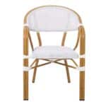 VEGERA Πολυθρόνα Dining Αλουμίνιο Βαφή Φυσικό Textilene Εκρού, Στοιβαζόμενη 57x58x83cm - Image 11