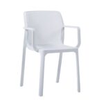 DORIAN Πολυθρόνα Kήπου Βεράντας PP-UV Άσπρο 54x55x83cm - Image 6