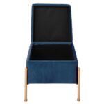 RAY Αποθηκευτικό Σκαμπό, Μέταλλο Βαφή Χρυσό, Ύφασμα Velure, Απόxρωση Μπλε 40x40x37cm - Image 6