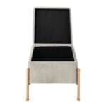 RAY Αποθηκευτικό Σκαμπό, Μέταλλο Βαφή Χρυσό, Ύφασμα Velure, Απόχρωση Γκρι 40x40x37cm - Image 6