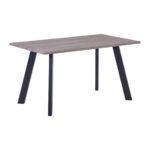 BAXTER Τραπέζι Κουζίνας Τραπεζαρίας, Μέταλλο Βαφή Μαύρο, Sonoma Oak 140x80x75cm - Image 5