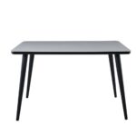 UNION Τραπέζι Τραπεζαρίας Κουζίνας, Μέταλλο Βαφή Μαύρο Γυαλί Άσπρο 130x80x75cm - Image 6