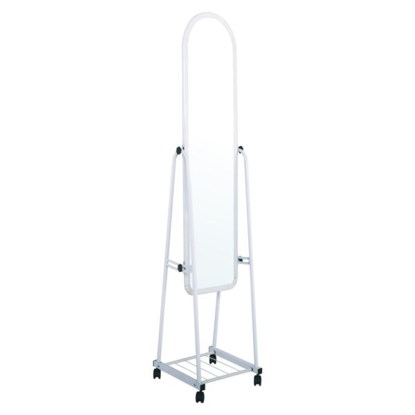 ROLLAND Small Καθρέπτης Δαπέδου, Μέταλλο Βαφή Άσπρο 37x37x160cm - Image 7