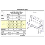 ΓΡΑΦΕΙΟ 2 Συρτάρια 2 Ράφια Μέταλλο Βαφή Άσπρο, MDF - Melamine Απόχρωση Maple 100x48x74/138cm - Image 6