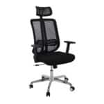 BF9500 Πολυθρόνα Γραφείου Διευθυντή Mesh Μαύρο, Μπράτσα up-down 68x72x115/123cm - Image 8