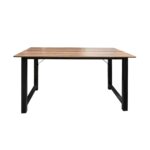 ΓΡΑΦΕΙΟ Μέταλλο Βαφή Μαύρο, Απόχρωση Καρυδί 100x60x73cm - Image 4