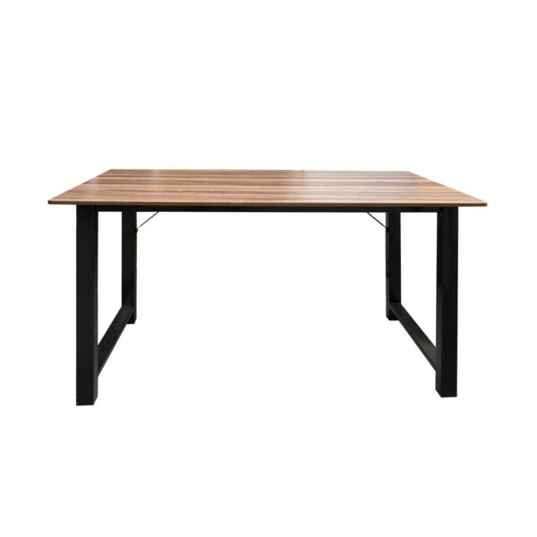 ΓΡΑΦΕΙΟ Μέταλλο Βαφή Μαύρο, Απόχρωση Καρυδί 100x60x73cm - Image 4