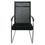 ALTA Πολυθρόνα Γραφείου Επισκέπτη Χρώμιο, Mesh Μαύρο 54x64x100cm - Image 9