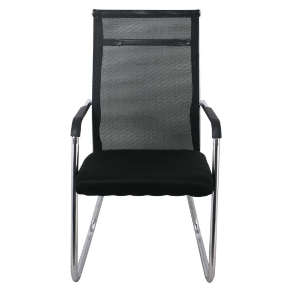 ALTA Πολυθρόνα Γραφείου Επισκέπτη Χρώμιο, Mesh Μαύρο 54x64x100cm - Image 9