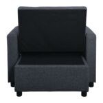 IMOLA Πολυθρόνα - Κρεβάτι Σαλονιού - Καθιστικού, Ύφασμα Σκούρο Γκρι 100x102x92(Κρεβ.75x180x44)cm - Image 12