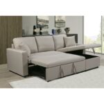 MONTREAL Καναπές - Κρεβάτι Γωνία Αναστρέψιμη με Χώρο Αποθήκευσης, Ύφασμα Μπεζ 223x146x80x83cm Bed:115x194x43 - Image 7