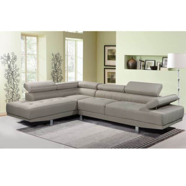 SECTOR Καναπές Σαλονιού Δεξιά Γωνία, Ανακλινόμενα Κεφαλάρια, Ύφασμα Μπεζ 265x191x82cm H.82cm - Image 5