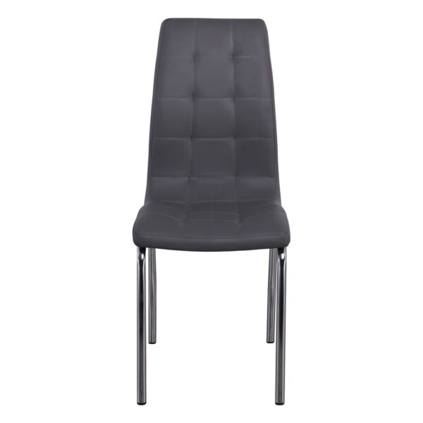 MELVA Καρέκλα Τραπεζαρίας - Κουζίνας, Μέταλλο Χρώμιο, PU Γκρι 42x60x102cm - Image 9