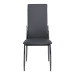 FRESH Καρέκλα Τραπεζαρίας Κουζίνας Μέταλλο Χρώμιο, Pu Γκρι 45x52x100cm - Image 9