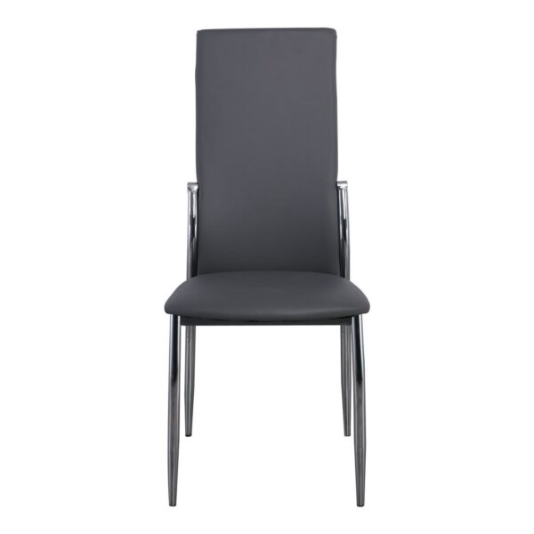 FRESH Καρέκλα Τραπεζαρίας Κουζίνας Μέταλλο Χρώμιο, Pu Γκρι 45x52x100cm - Image 9