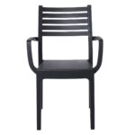 OLIMPIA Πολυθρόνα Τραπεζαρίας Κήπου Στοιβαζόμενη, PP - UV Protection, Απόχρωση Ανθρακί 54x52x86cm - Image 12