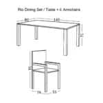 RIO Set Τραπεζαρία Βεράντας - Κήπου: Τραπέζι + 6 Πολυθρόνες Μέταλλο Καφέ, Textilene Καφέ Table:140x80x71 Seat:55x74x91 - Image 6