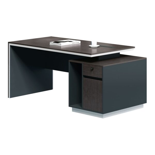 ADVANCE Γραφείο Σκούρο Καρυδί - Sky Grey 180x80x75cm - Image 5