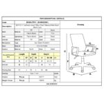 BF2101-F Πολυθρόνα Γραφείου χωρίς Ανάκλιση, Μέταλλο Χρώμιο Mesh Ροζ - Μαύρο 57x53x86/96cm - Image 6