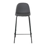 CELINA Σκαμπό BAR με Πλάτη, Κάθισμα H.67cm, Μέταλλο Βαφή Μαύρο, Pvc Γκρι 47x48x67/95cm - Image 9
