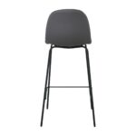 CELINA Σκαμπό BAR με Πλάτη, Κάθισμα H.67cm, Μέταλλο Βαφή Μαύρο, Pvc Γκρι 47x48x67/95cm - Image 11