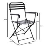 ΖΑΠΠΕΙΟΥ Πολυθρόνα Κήπου - Βεράντας, Πτυσσόμενη, Μέταλλο Βαφή Μαύρο 54x52x85cm - Image 6