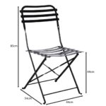 ΖΑΠΠΕΙΟΥ Καρέκλα Κήπου - Βεράντας, Πτυσσόμενη, Μέταλλο Βαφή Μαύρο 44x54x85cm - Image 6