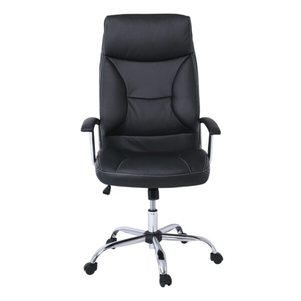 BF5700 Πολυθρόνα Διευθυντή Μέταλλο Χρώμιο, Pu Μαύρο 64x72x112/121cm - Image 10