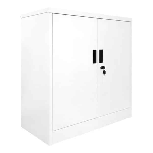 ΝΤΟΥΛΑΠΙ Δίφυλλο - 2 Ράφια Εσωτερικά - Μέταλλο Βαφή Άσπρο 90x40x90cm - Image 6