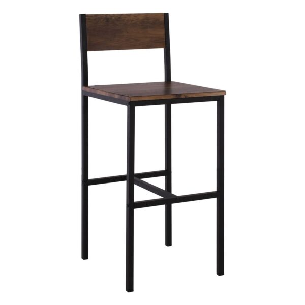 STAB Σκαμπό BAR με Πλάτη, Μέταλλο Βαφή Ανθρακί, Κάθισμα Η.67cm Απόχρωση Antique Brown 39x42x67/95cm - Image 5