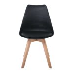 MARTIN STRIPE Καρέκλα Ξύλινο Πόδι, PP Μαύρο 49x56x82cm - Image 9