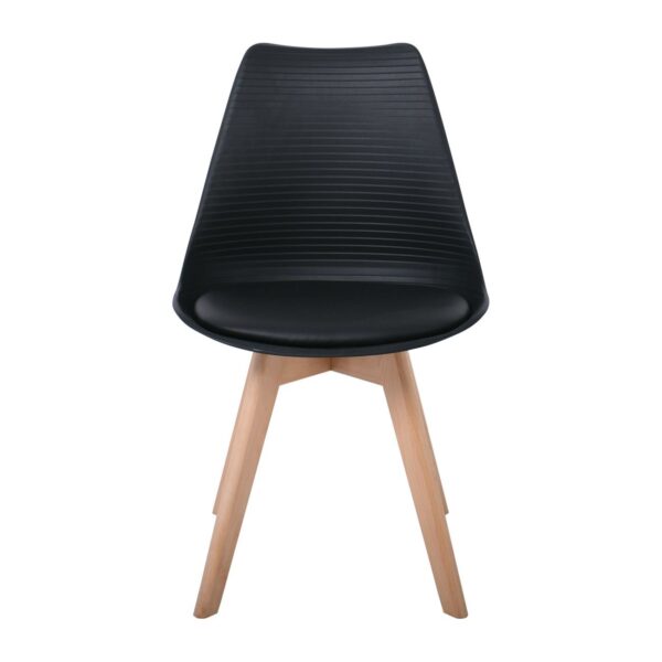 MARTIN STRIPE Καρέκλα Ξύλινο Πόδι, PP Μαύρο 49x56x82cm - Image 9