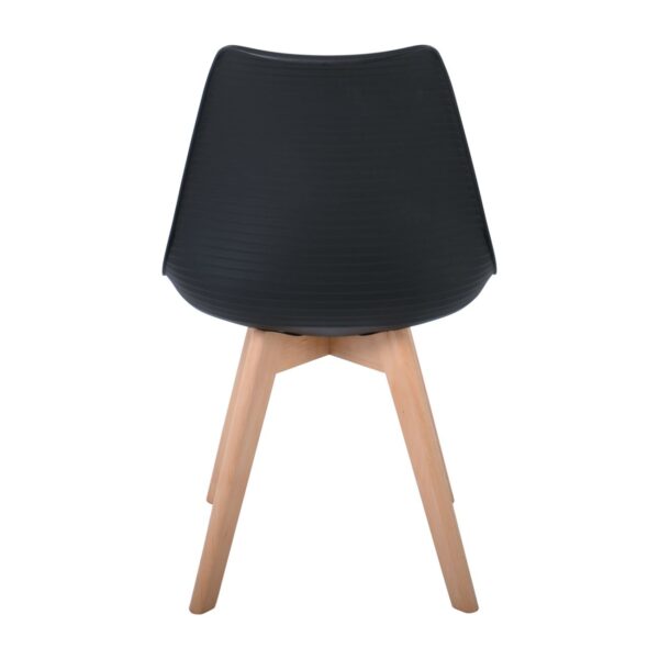 MARTIN STRIPE Καρέκλα Ξύλινο Πόδι, PP Μαύρο 49x56x82cm - Image 11