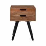 ANKO Κομοδίνο Μέταλλο Βαφή Μαύρο, Ξύλο Ακακία Φυσικό 47x35x65cm - Image 9