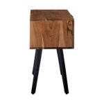 ANKO Κομοδίνο Μέταλλο Βαφή Μαύρο, Ξύλο Ακακία Φυσικό 47x35x65cm - Image 10