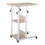 LIFT Βοηθητικό Τραπεζάκι Μέταλλο Βαφή Άσπρο, Melamine Απόχρωση Maple 60x40x78/92cm - Image 7