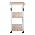 LIFT Βοηθητικό Τραπεζάκι Μέταλλο Βαφή Άσπρο, Melamine Απόχρωση Maple 60x40x78/92cm - Image 8