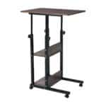 LIFT Βοηθητικό Τραπεζάκι Μέταλλο Βαφή Μαύρο, Melamine Απόχρωση Σκούρο Καρυδί 60x40x78/92cm - Image 8