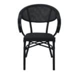 COSTA Πολυθρόνα Dining Αλουμινίου, Απόχρωση Μαύρο Textilene Μαύρο 58x57x83cm - Image 9