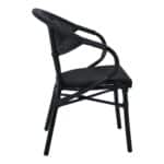 COSTA Πολυθρόνα Dining Αλουμινίου, Απόχρωση Μαύρο Textilene Μαύρο 58x57x83cm - Image 10