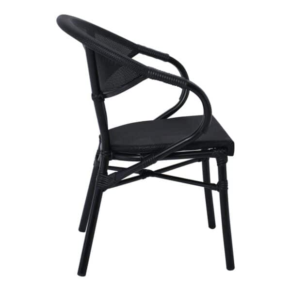 COSTA Πολυθρόνα Dining Αλουμινίου, Απόχρωση Μαύρο Textilene Μαύρο 58x57x83cm - Image 10