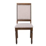 BARCO Καρέκλα Τραπεζαρίας Ανοιχτό Καρυδί - Ύφασμα Μπεζ 48x57x98cm - Image 9