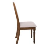 BARCO Καρέκλα Τραπεζαρίας Ανοιχτό Καρυδί - Ύφασμα Μπεζ 48x57x98cm - Image 10