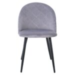 BELLA Καρέκλα Τραπεζαρίας, Μέταλλο Βαφή Μαύρο, Ύφασμα Velure Απόχρωση Γκρι 50x56x80cm - Image 10