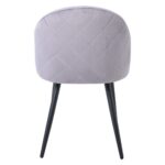 BELLA Καρέκλα Τραπεζαρίας, Μέταλλο Βαφή Μαύρο, Ύφασμα Velure Απόχρωση Γκρι 50x56x80cm - Image 11